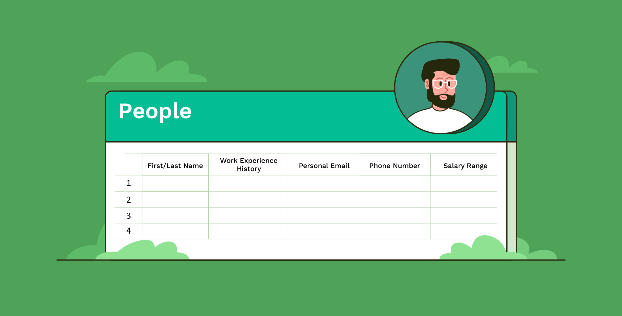 People data in excel illustration